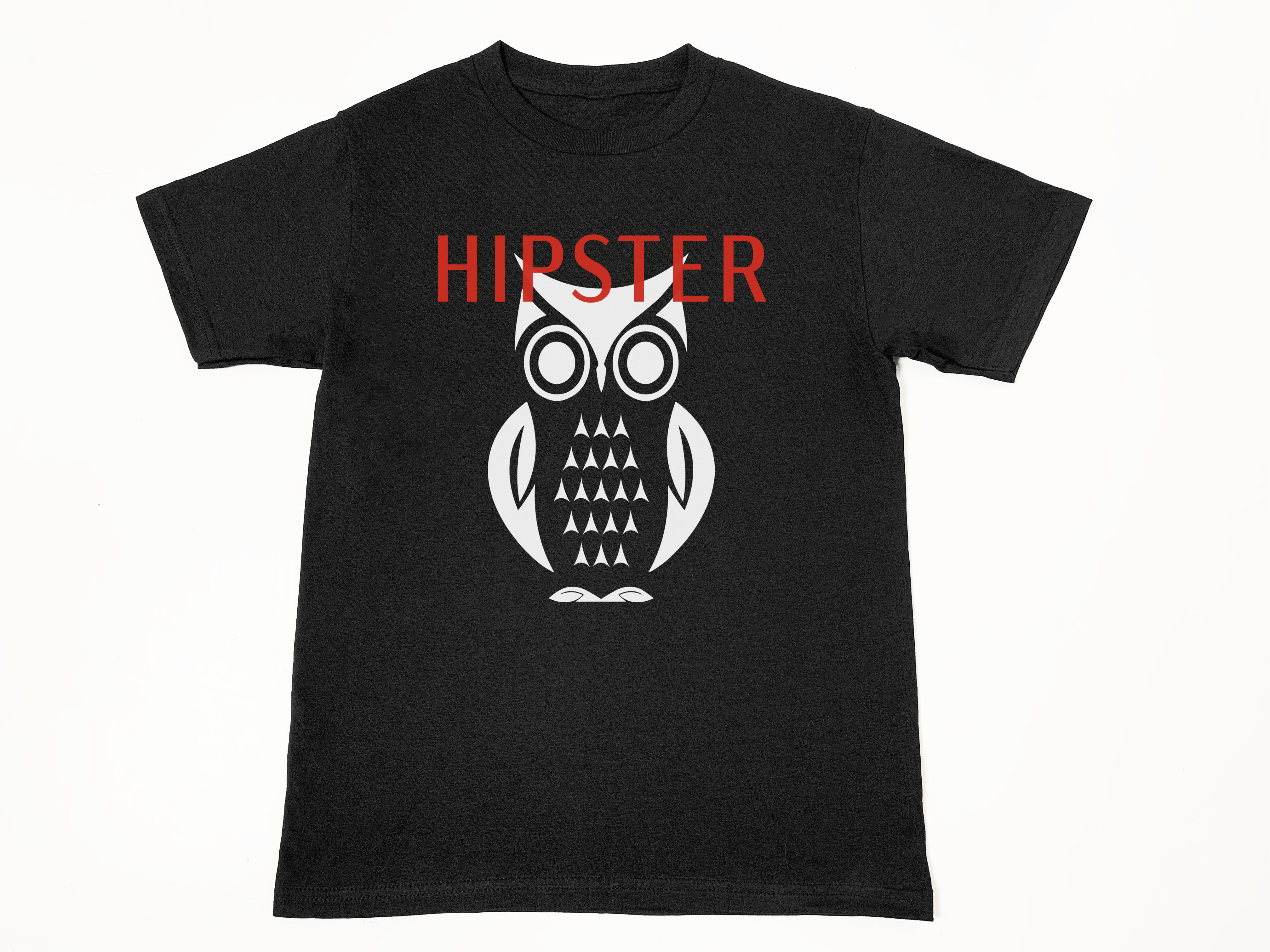 T-Shirt with Hipster Acme Red Logo - Black