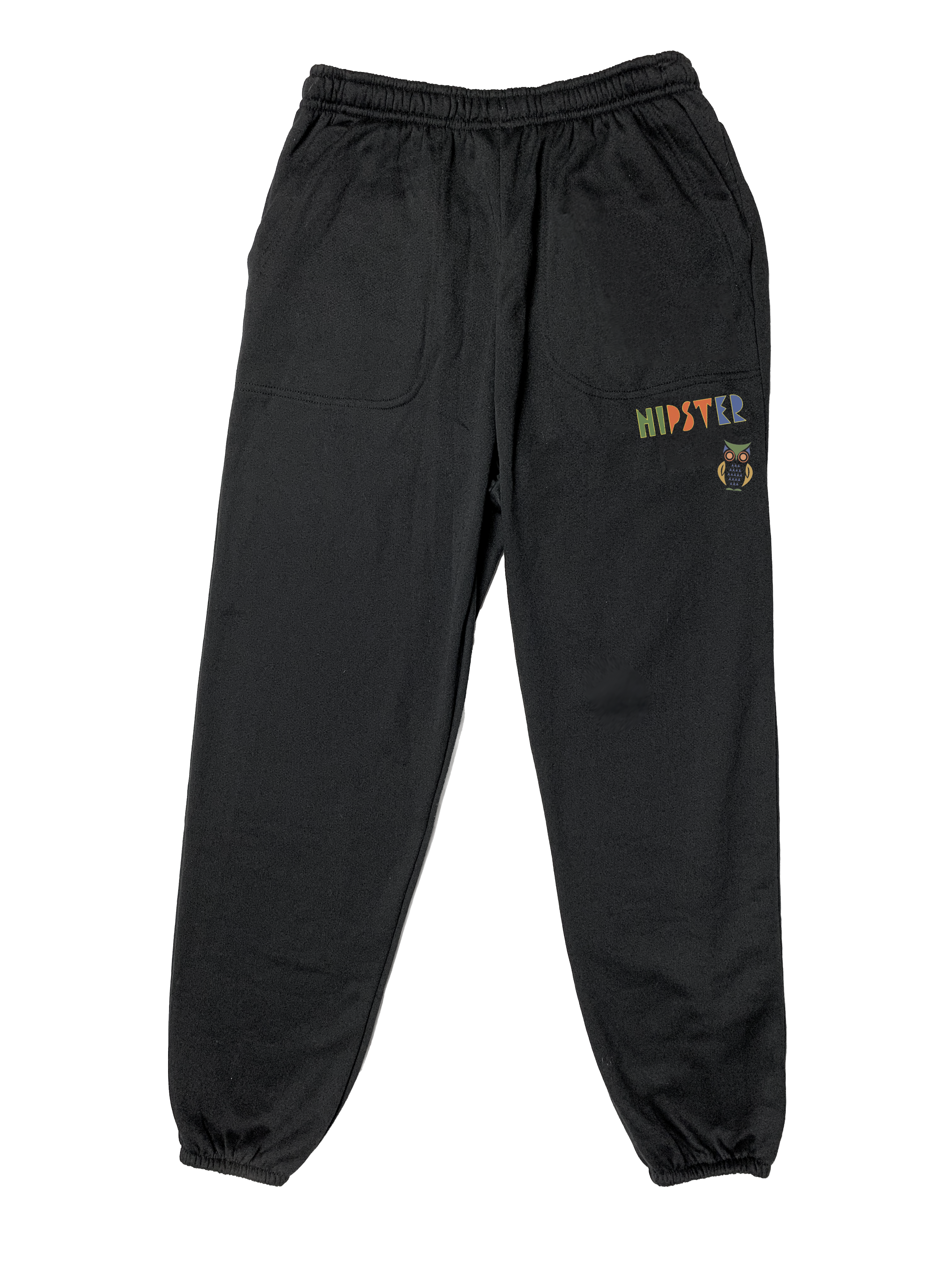 Sweatpants with the Hipster Rockstar Logo - Black