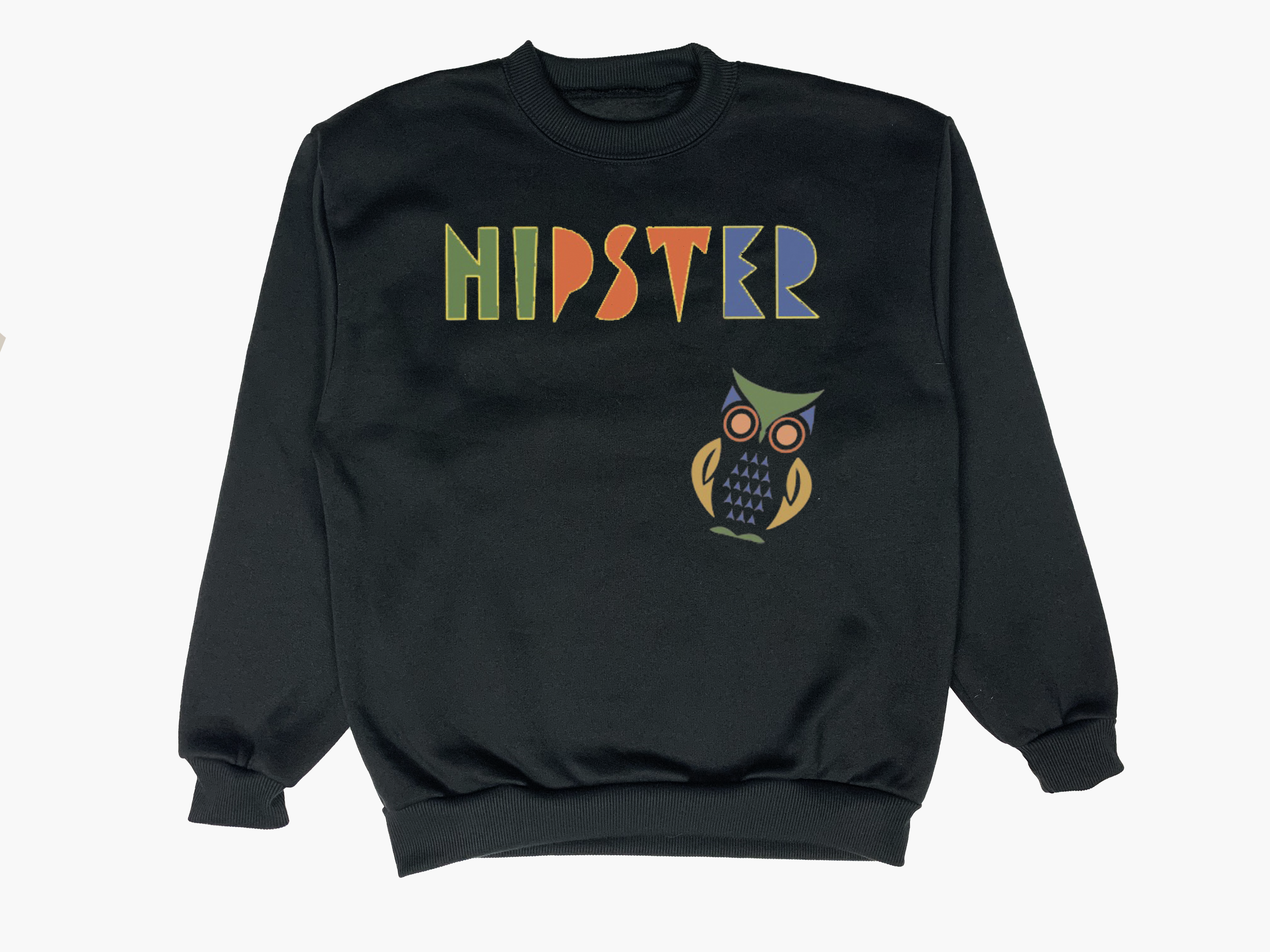 Hipster Rockstar Heavy Crewneck Sweatshirt - BLACK