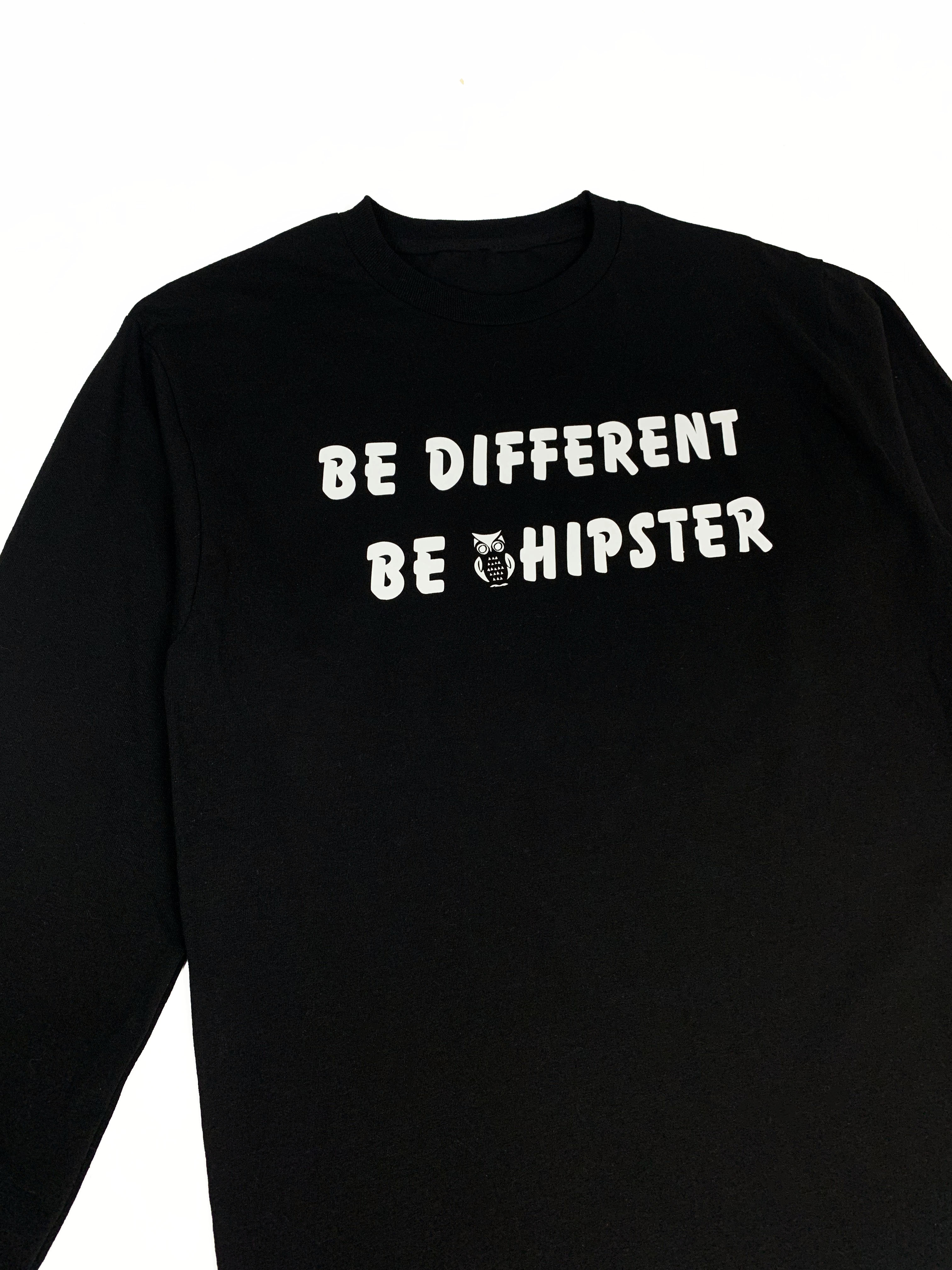 Long Sleeve with Be Different Be Hipster print - Black