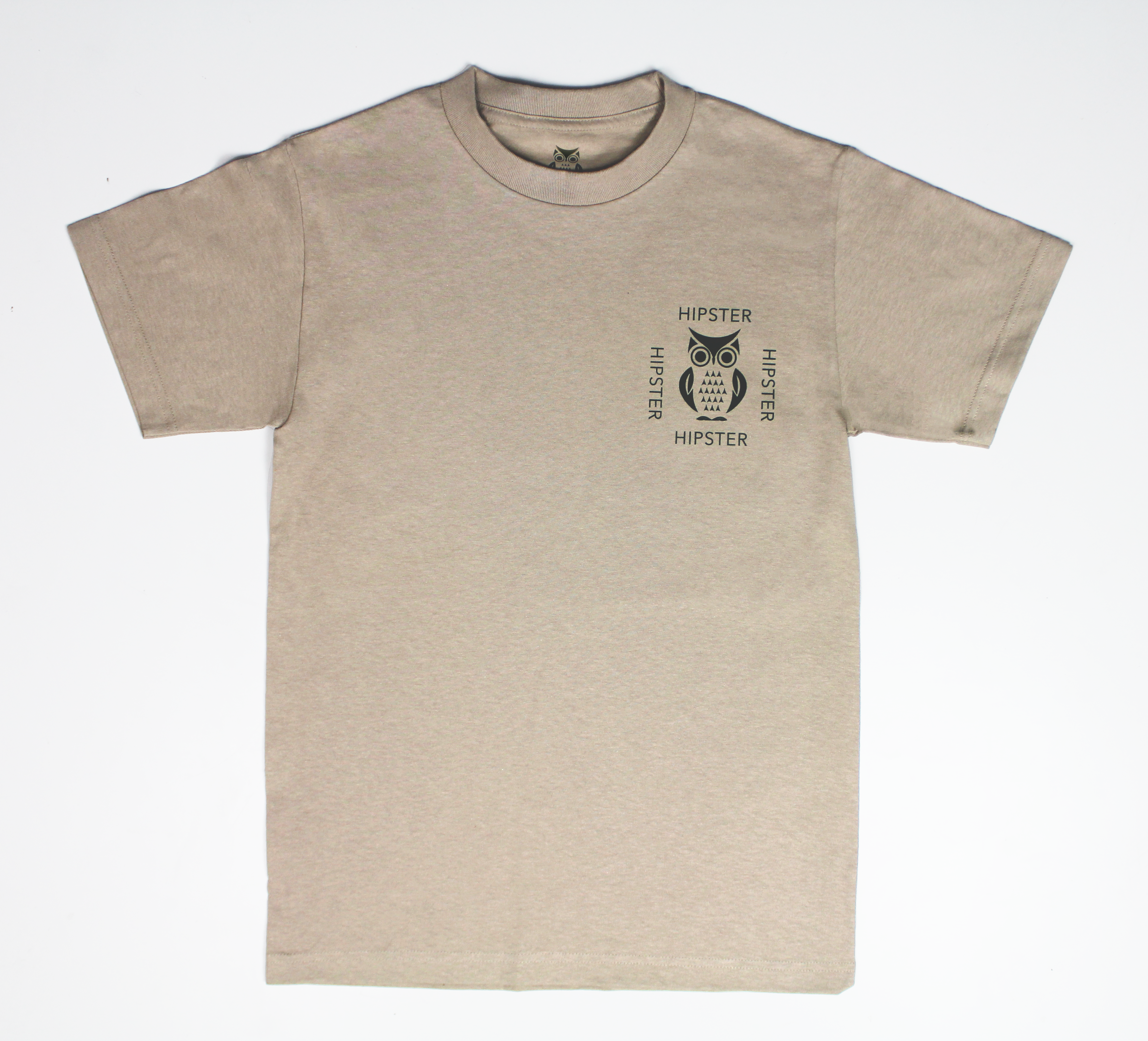 Wall To Wall Hipster Small Print T-Shirt - Tan
