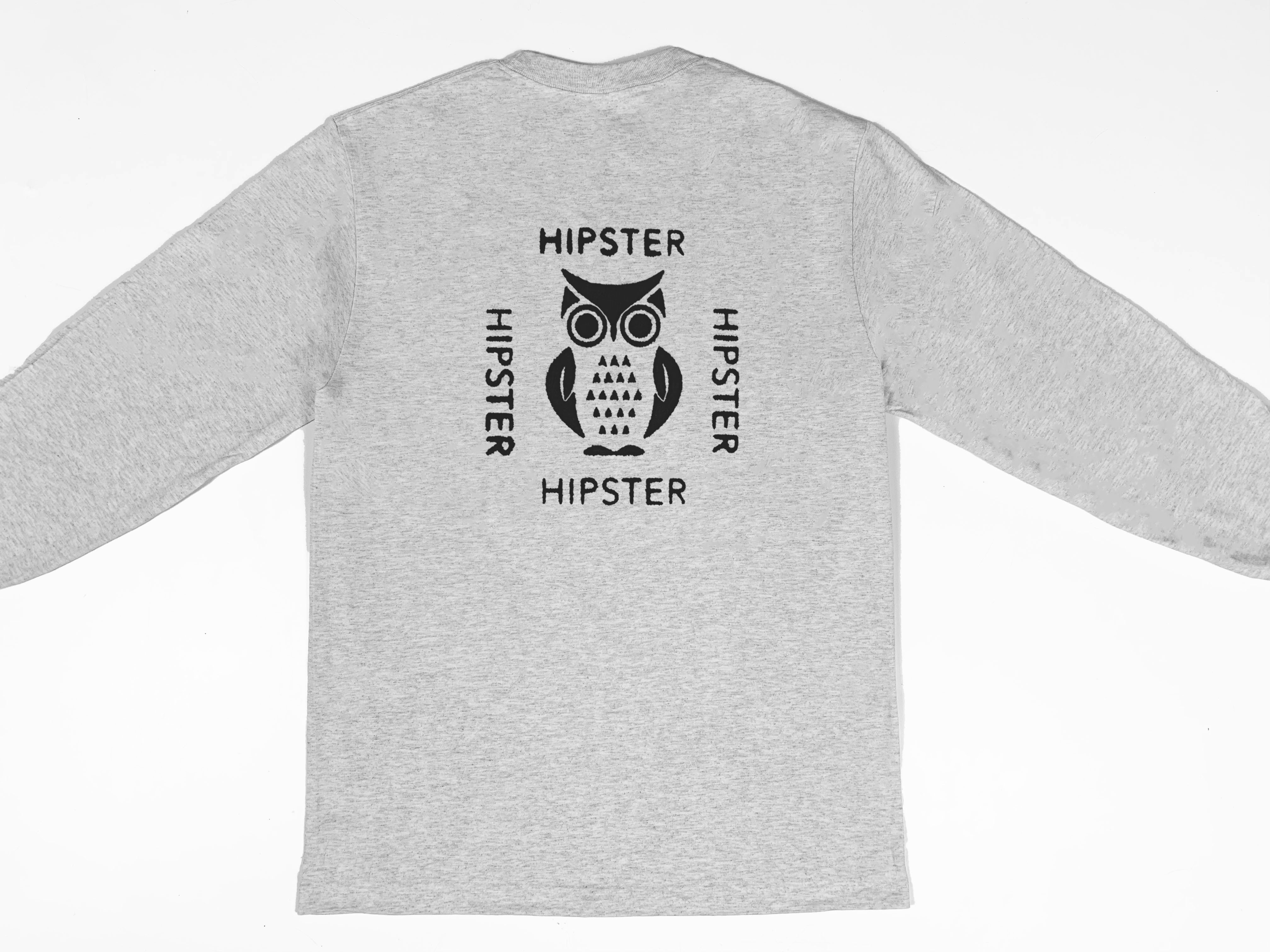 Long sleeve with Hipster Wall To Wall design  - Gray