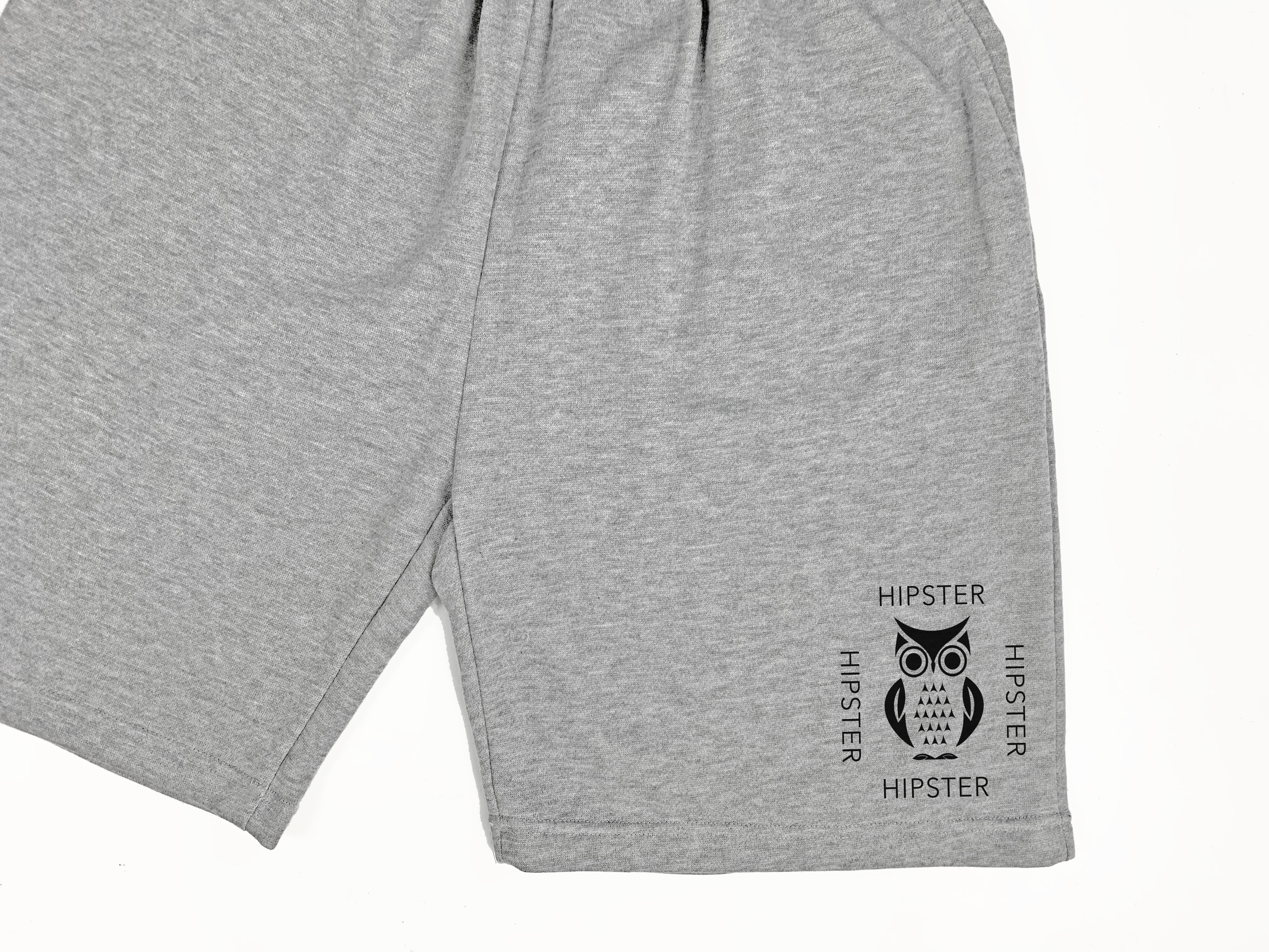 Jogger Shorts with Hipster Wall To Wall Logo - Gray