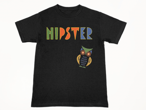T-Shirt with Hipster Rockstar logo - Black