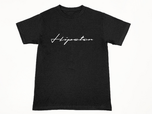 T-Shirt with Hipster Script - Black